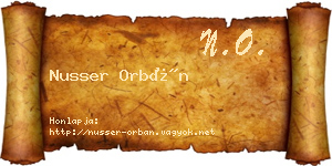Nusser Orbán névjegykártya
